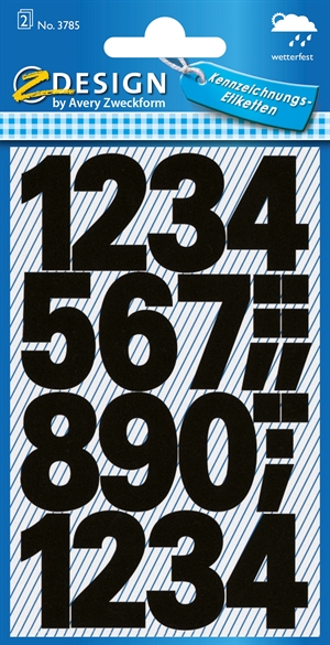 Avery etichette manuali da 0-9 di 25 mm, nero mm, 48 pezzi.